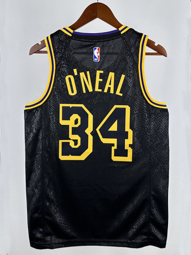 Lakers O'NEILL # 34 Black Snake Pattern Top Quality Hot Pressing NBA Jersey
