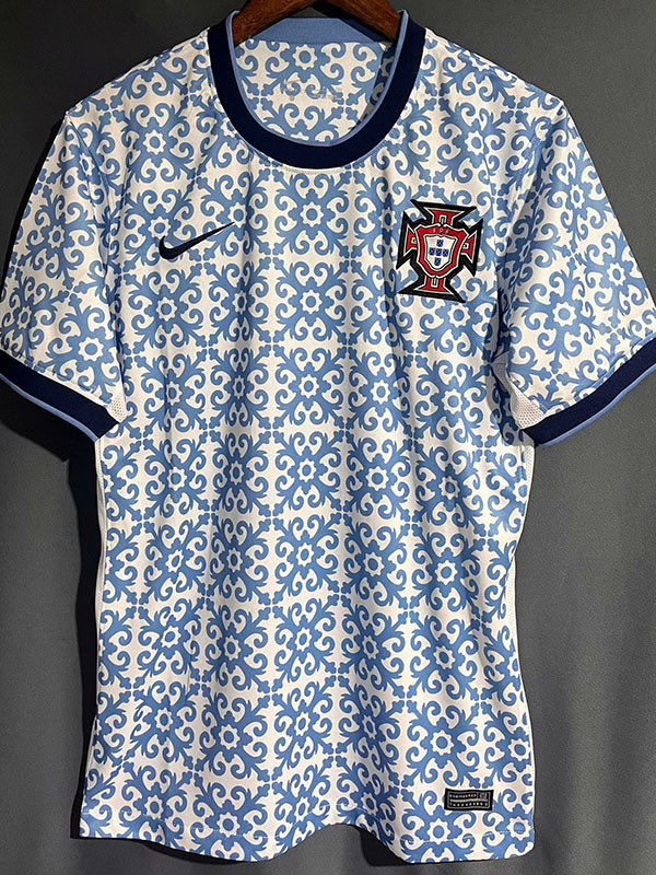 2023 Portugal White Blue Special Edition Training Shirts (花蓝)
