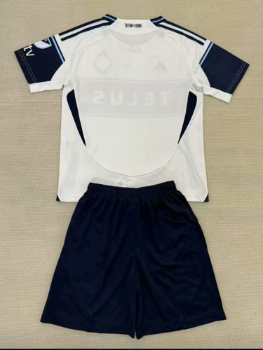 25/26 Vancouver Whitecaps Home Kids Soccer Jersey(带章）
