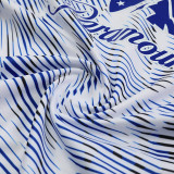 24/25 INT White # blue stripes Tank top and shorts suit