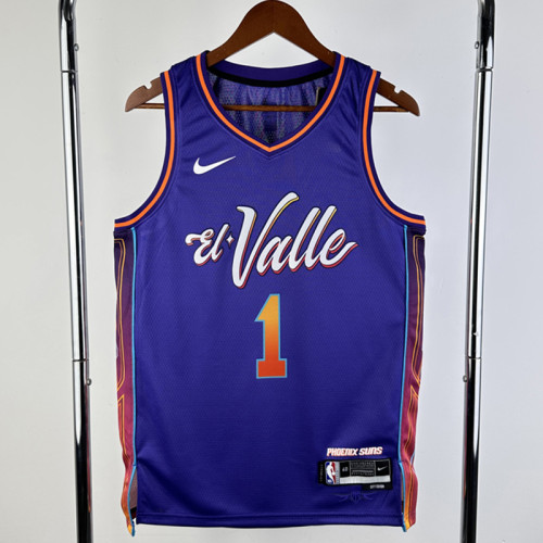 23/24 SUNS BOOKER #1 Purple City Edition Top Quality Hot Pressing NBA Jersey