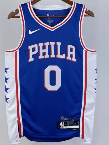 22/23 76ERS MAXEY #0 Blue Top Quality Hot Pressing NBA Jersey (V领）