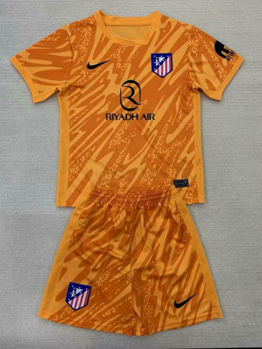 24/25  ATM Orange Goalkeeper Kids Soccer Jersey(左袖带黑广告）
