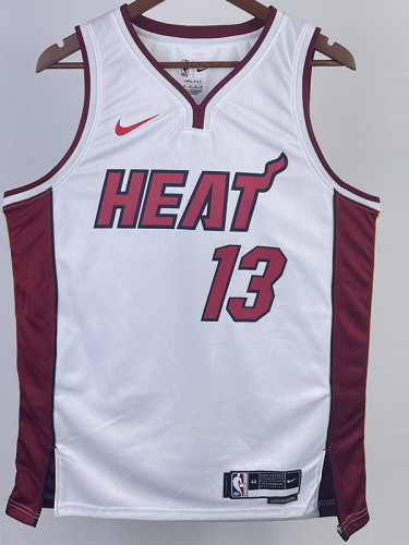 22/23 HEAT ADEBAYO #13 White Top Quality Hot Pressing NBA Jersey (V领）