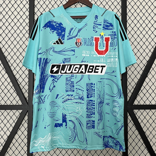 24/25 Universidad De Chile Blue Goalkeeper Fans Soccer Jersey