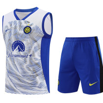 24/25 INT White # blue stripes Tank top and shorts suit 24/25 INT White # blue stripes Tank top and shorts suit