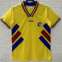 1994 Romania Yellow Retro Soccer Jersey