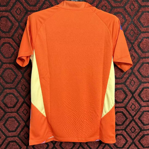 2024 Italy Orange Goalkeeper Fans Soccer Jersey