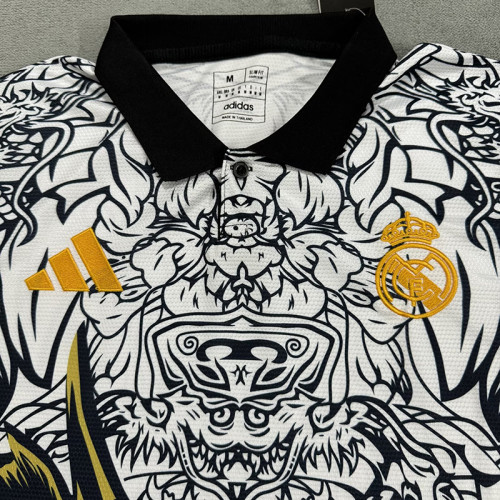 24/25 RMA  White Golden Dragon Special Edition Fans Soccer Jersey