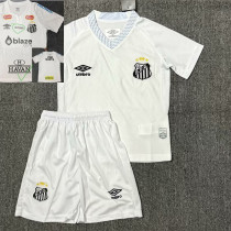 25/26 Santos FC Home  Kids Soccer Jersey(Print All Sponsor)(新全广告、背上NVA~SRTE)