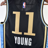 23/24 Hawks YOUNG #11 Black City Edition Top Quality Hot Pressing NBA Jersey