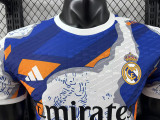 25/26 RMA White and Blue Puzzle Player Version Soccer Jersey