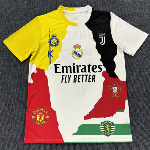 25/26 JUV  C-RONALDO Co Branded Edition Fans  Soccer Jersey黄白领