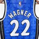 23 /24 Magic WAGNER #22 Dark Blue Top Quality Hot Pressing NBA Jersey (Retro Logo)(V领)