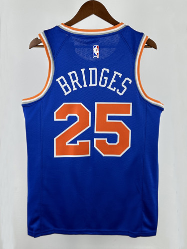 KNICKS BRIDGES #25Blue Top Quality Hot Pressing NBA Jersey