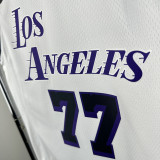 22/23 LAKERS DONCIC'#77 White City Edition Top Quality Hot Pressing NBA Jersey(V领）