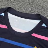 24/25 France Black And Colored StripesTank top and shorts suit