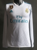 2017/2018 RMA Home Long Sleeve  Retro Player Version Soccer Jersey(球员)