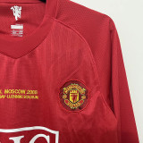 2007/2008 Man Utd home Red long sleeve Retro soccer jersey (长袖)(带胸前决赛字)