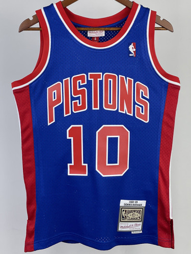 1988/89 OKC ROOMAN #10 Blue Retro Top Quality Hot Pressing NBA Jersey