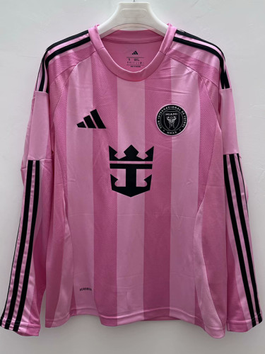 25/26 Inter Miami Home  Long Sleeve  Fans Soccer Jersey