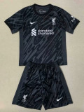 24/25 LIV  Grey Black Goalkeeper Kids Soccer Jersey
