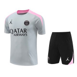 24/25 PSG Grey Pink Shoulder Training Short Suit(粉肩)