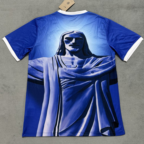 25/26 Brazil Christ Statue Special Edition Blue Fans Soccer Jersey