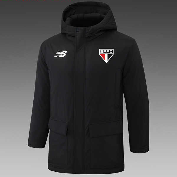 24/25 Sao Paulo Black Hooded Cotton Coat G261