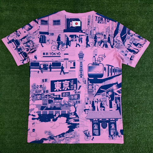2024 Japan  Fashion Royal Blue Pink Edition Fans Soccer Jersey