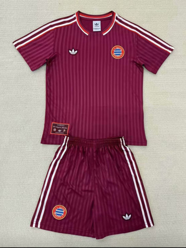 25/26 Bayern Red Retro Kids  Soccer Jersey