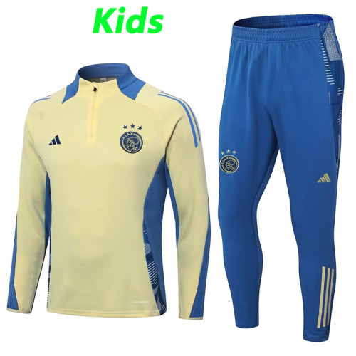 24/25  Ajax khaki  Half Pull  Kids Tracksuit  (儿童半拉链)