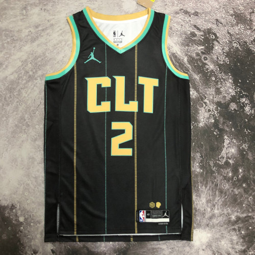 22/23 HORNETS BALL #2 Black City Edition Top Quality Hot Pressing NBA Jersey