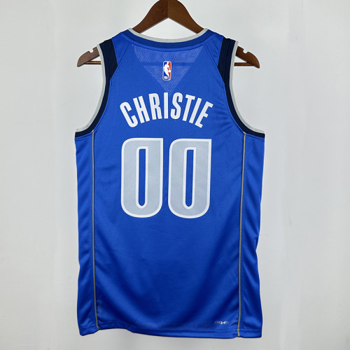Dallas Mavericks CHRISTIE #00 Blue Top Quality Hot Pressing NBA Jersey