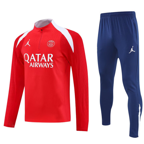 25/26  PSG Red  Half Pull Tracksuit  (半拉链)