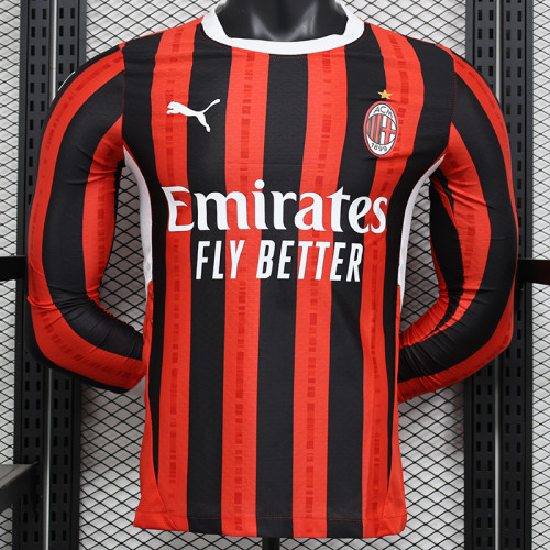 24/25 ACM Home  Player Version  Long  Soccer Jersey（长袖球员）