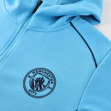 24/25  Man City Sky Blue Hooded Jacket Tracksuit 01