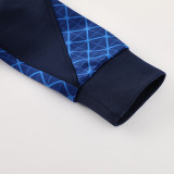 24/25 PSG  Blue Grid Pattern Jacket Tracksuit(02)