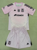 25/26 Tigres UANL Goalkeeper  Pink Kids Soccer Jersey