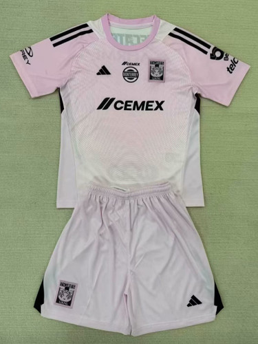 25/26 Tigres UANL Goalkeeper  Pink Kids Soccer Jersey