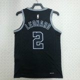 22/23 SA Spurs LEONARD #2 Black Top Quality Hot Pressing NBA Jersey (Retro Logo)
