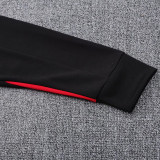 25/26 Portugal Black Red sleeve Hooded  Tracksuit