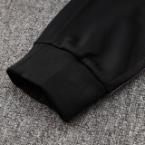 24/25 Germany Black Hooded  Half Pull Tracksuit(Add Fluff)  (半拉链、加绒F600)