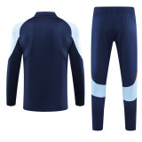 24/25 RMA Royal Blue& Blue sleeves  Half Pull Tracksuit  (白蓝袖半拉链)