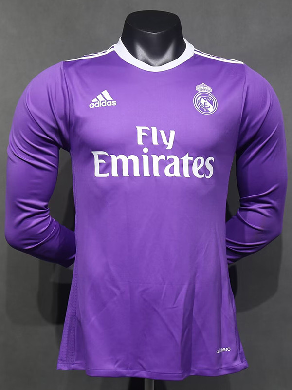 2016/2017 RMA Away Long Sleeve Player Version Retro Soccer Jersey (长袖)
