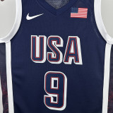 2024 Olympic Game USA HALLIBURTON # 9 Blue Basketball Jersey