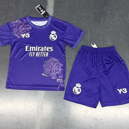 23/24 RMA  Purple (Y-3) Special Edition Kids Soccer Jersey