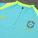 24/25 Brazil  Green Kids Half Pull Tracksuit (半拉链、童装）