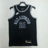 22/23 SA Spurs DUNCAN #21 Black Top Quality Hot Pressing NBA Jersey (Retro Logo)