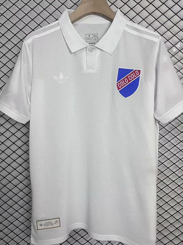 25/26 Colo-Colo 100th Anniversary Edition White T-shirt（蓝色队标）